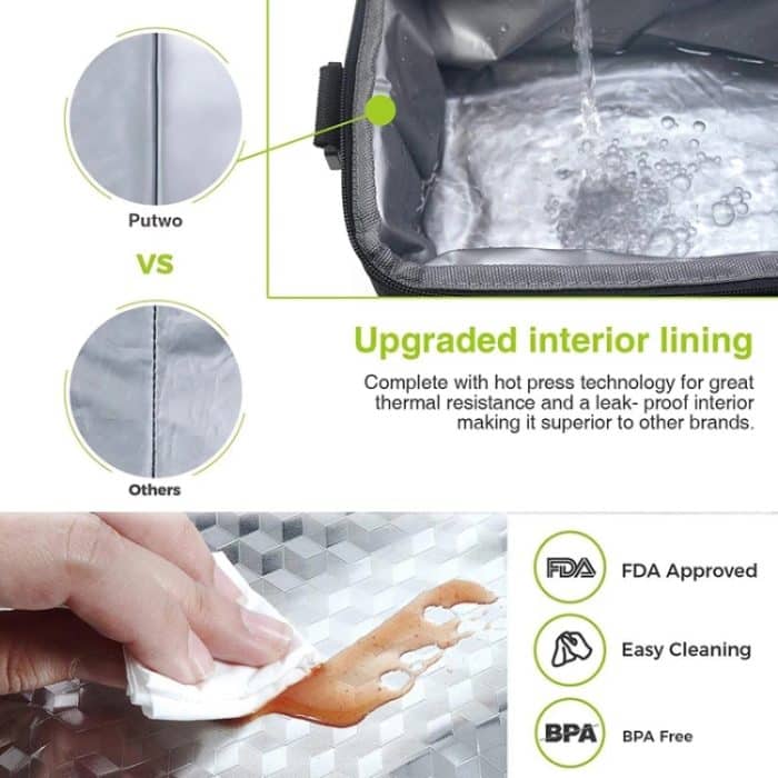 Lunchtasche, wiederverwendbare, isolierte Tasche, multifunktionale, wasserdichte, isolierte Lunchbox – Bild 5