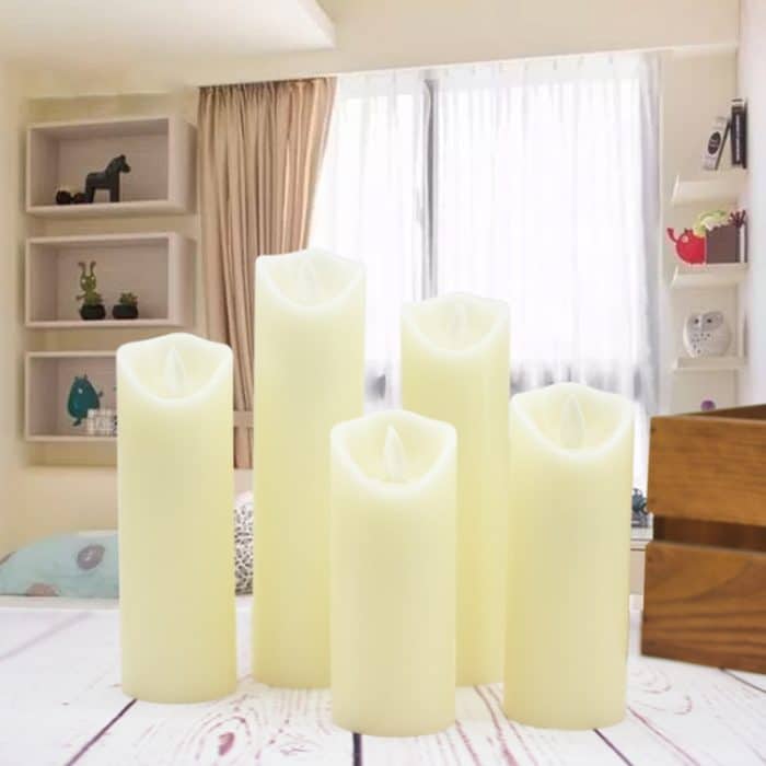 5 in 1 Fernbedienung Gelbes Licht LED Kerzenlampe Halloween Weihnachten Hochzeit Dekoratives Licht – Bild 3