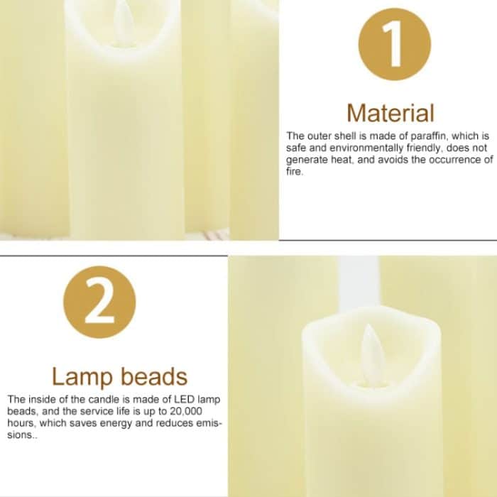 5 in 1 Fernbedienung Gelbes Licht LED Kerzenlampe Halloween Weihnachten Hochzeit Dekoratives Licht – Bild 5