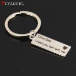 Modischer Schlüsselanhänger mit Gravur „Drive Safe I Need You Here With Me“ Schlüsselanhänger für Paare, Freund, Freundin, Schmuck, Fashion Keyring – Bild 2