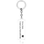 Modischer Schlüsselanhänger mit Gravur „Drive Safe I Need You Here With Me“ Schlüsselanhänger für Paare, Freund, Freundin, Schmuck, Fashion Keyring – Bild 4