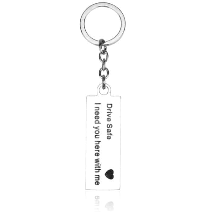 Modischer Schlüsselanhänger mit Gravur „Drive Safe I Need You Here With Me“ Schlüsselanhänger für Paare, Freund, Freundin, Schmuck, Fashion Keyring – Bild 4