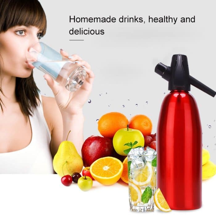 Manueller Soda-Siphon, CO2-Spender, Wasserblasengenerator, kühles Getränk, Cocktail-Soda-Maschine, Aluminium-Bar, DIY-Soda-Maker, Kapazität: 1 l – Bild 6