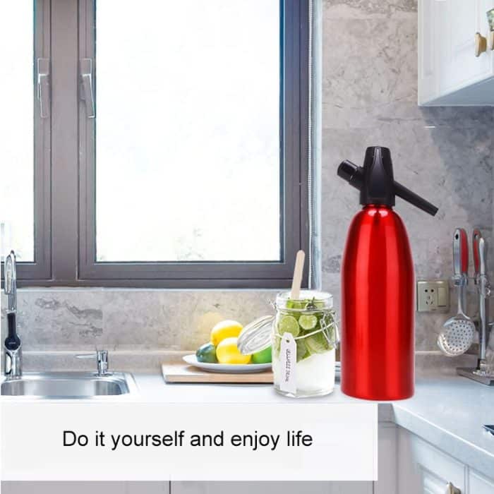 Manueller Soda-Siphon, CO2-Spender, Wasserblasengenerator, kühles Getränk, Cocktail-Soda-Maschine, Aluminium-Bar, DIY-Soda-Maker, Kapazität: 1 l – Bild 7