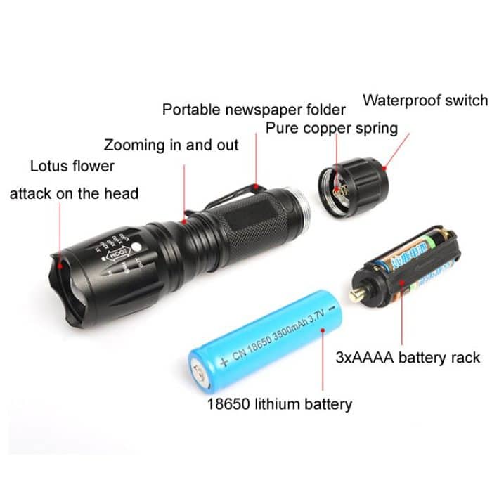 T02 Stiftclip Mini-Taschenlampe T6 Teleskop-Zoom LED-Taschenlampe Wasserdichte Long Shot Blend-Taschenlampe für den Außenbereich – Bild 3