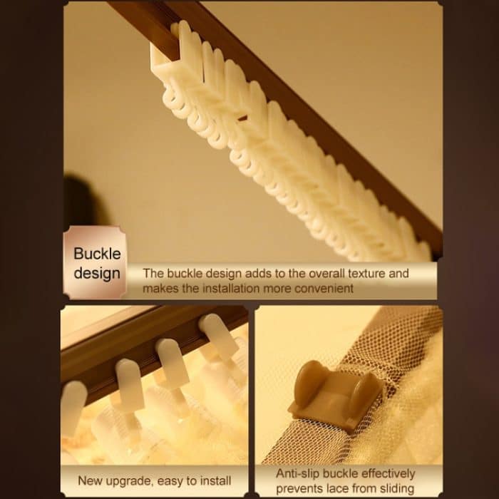 U-förmige Führungsschiene, einziehbares dreitüriges Moskitonetz, 120x200 cm, 150x200 cm, 180x200 cm, 180x220 cm – Bild 7