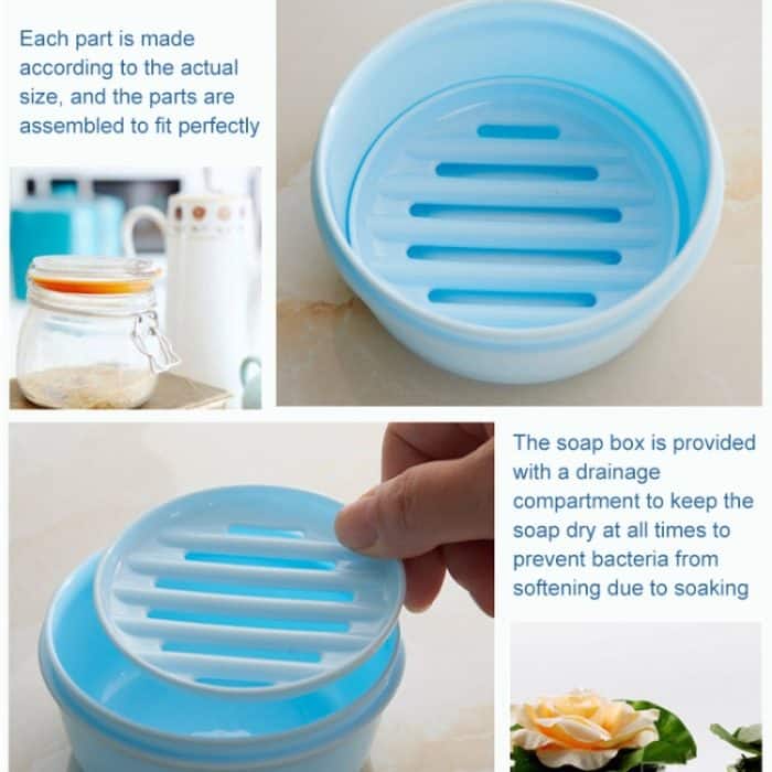 2 Stück tragbare Reise-Seifenbox mit kreisförmiger Entwässerung – Bild 3