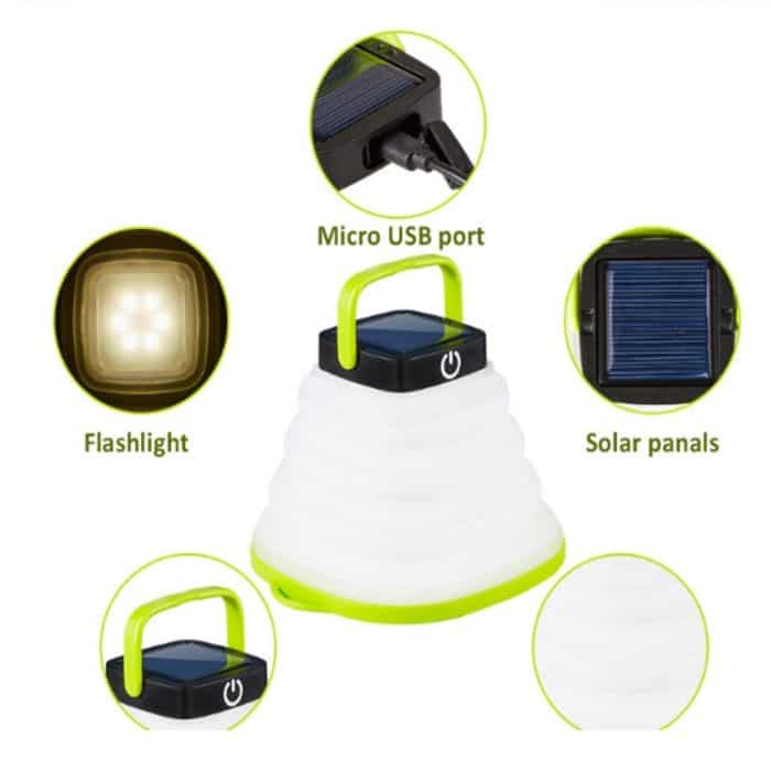 Klappbare Solarlampe Outdoor Camping Zeltlampe LED Campinglampe – Bild 3