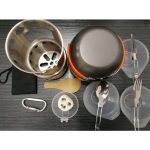 Outdoor-Wander-Camping-Holzofen-Set mit Besteck – Bild 3