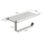 Hochglanz-Toilettenpapierhalter aus Edelstahl Papierrollenhalter mit Handy-Aufbewahrungsregal – Bild 3