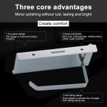 Hochglanz-Toilettenpapierhalter aus Edelstahl Papierrollenhalter mit Handy-Aufbewahrungsregal – Bild 6