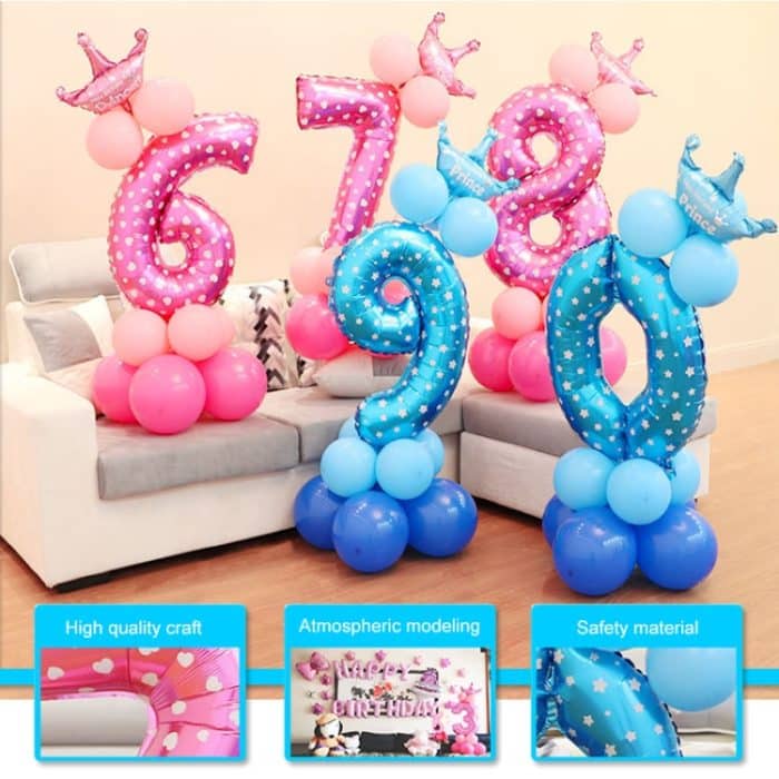 Zahlen-Folienballon „Happy Birthday“-Dekoration, Number 7, Number 1, Number 2, Number 5, Number 9 – Bild 2