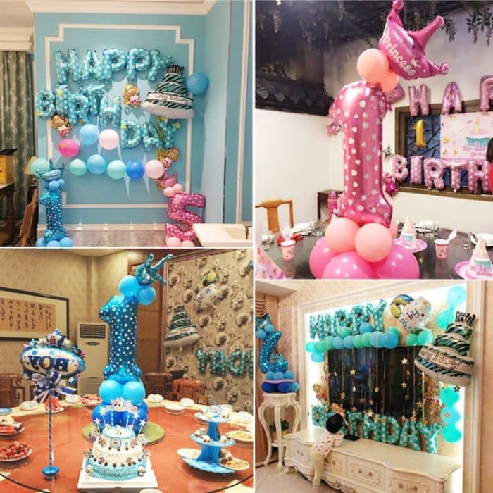 Zahlen-Folienballon „Happy Birthday“-Dekoration, Number 7, Number 1, Number 2, Number 5, Number 9 – Bild 4