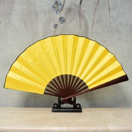 Reiner Farb-Faltfächer aus leerem Seidenstoff, chinesischer Stil, Kalligraphie-Malfächer, 8 inch, 10 inch