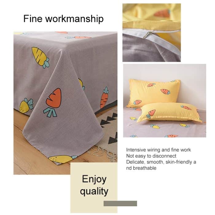 Einfaches Baumwollschleifbett, vierteiliger Bettbezug, Kissenbezug, 150x200cm, 180x220cm, 200x230cm – Bild 4