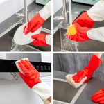 10 PCS Haushalt zweifarbige Waschhandschuhe Hausarbeit Reinigung Wäsche Geschirrspülen Latexhandschuhe, S, M, L, XL – Bild 9