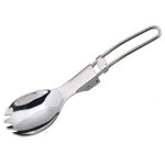 2 PCS Outdoor Camping Wandern Edelstahl Metallgabel Löffel Geschirr Cookout Picknick Klappspork