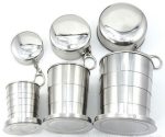 Edelstahl Camping Faltbecher Reisen Outdoor Camping Wandern Becher Tragbare faltbare Tasse, S 60ML, M 150ML, L 250ML – Bild 5