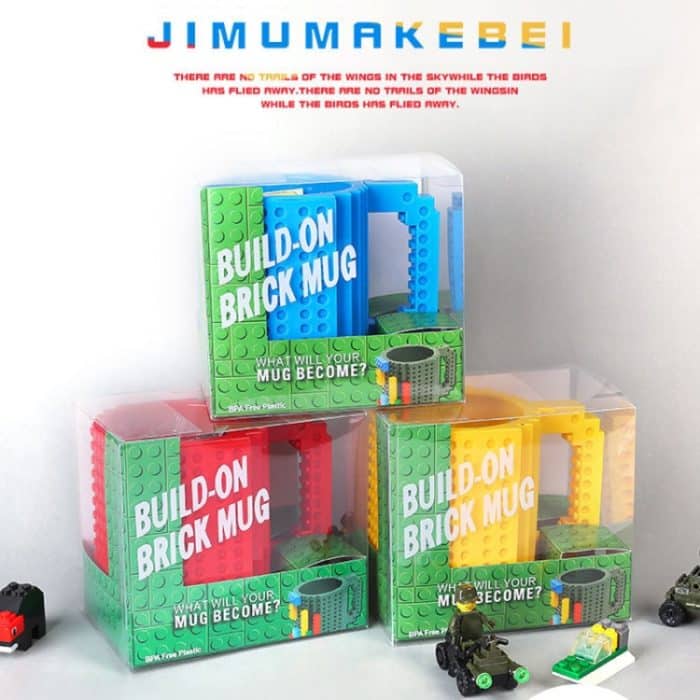 Bausteine-Design, kreativer Milchbecher, Kaffeetasse, auf Ziegelstein aufgebauter Trinkwasserhalter, 301-400ml – Bild 7