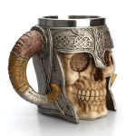 Edelstahl-Totenkopf-Tasse, Widder, gehörnter Krieger, Bier, Kaffeetasse, Teetasse, Halloween, Bar, Trinkgeschirr, Geschenk, 501-600ml – Bild 3