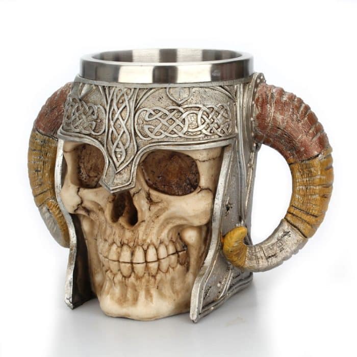 Edelstahl-Totenkopf-Tasse, Widder, gehörnter Krieger, Bier, Kaffeetasse, Teetasse, Halloween, Bar, Trinkgeschirr, Geschenk, 501-600ml – Bild 4
