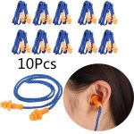 10 PCS Soft Silicone Corded Ohrstöpsel Ohrenschutz Wiederverwendbarer Gehörschutz Lärmschutz Ohrstöpsel