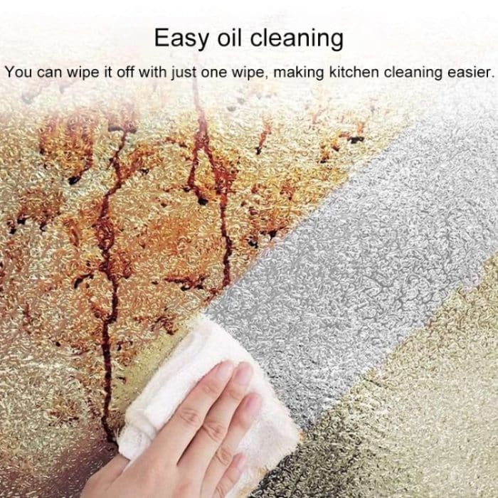 Küchen-Wandherd, Aluminiumfolie, ölbeständige Aufkleber, Antifouling, selbstklebende Hochtemperatur-Tapeten-Wandaufkleber, 40cmx5m, 40cmx5m Croppable Wallpaper, 60cmx5m, 60cmx5m Croppable Wallpaper – Bild 3