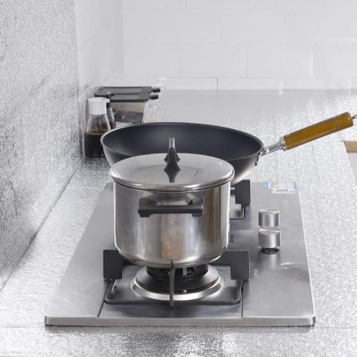 Küchen-Wandherd, Aluminiumfolie, ölbeständige Aufkleber, Antifouling, selbstklebende Hochtemperatur-Tapeten-Wandaufkleber, 40cmx5m, 40cmx5m Croppable Wallpaper, 60cmx5m, 60cmx5m Croppable Wallpaper – Bild 7