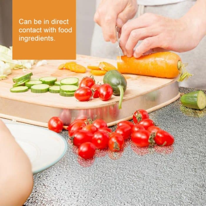 Küchen-Wandherd, Aluminiumfolie, ölbeständige Aufkleber, Antifouling, selbstklebende Hochtemperatur-Tapeten-Wandaufkleber, 40cmx5m, 40cmx5m Croppable Wallpaper, 60cmx5m, 60cmx5m Croppable Wallpaper – Bild 8