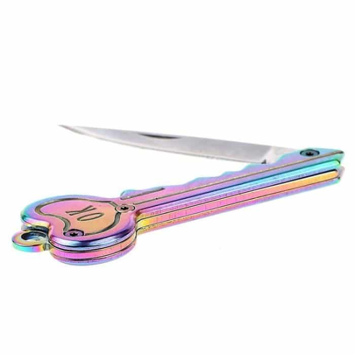 Mini-Schlüsselmesser, taktisches Camp, Outdoor-Schlüsselanhänger, Schlüsselanhänger, zusammenklappbar, Selbstverteidigung, Sicherheit, Multi-Tool – Bild 6