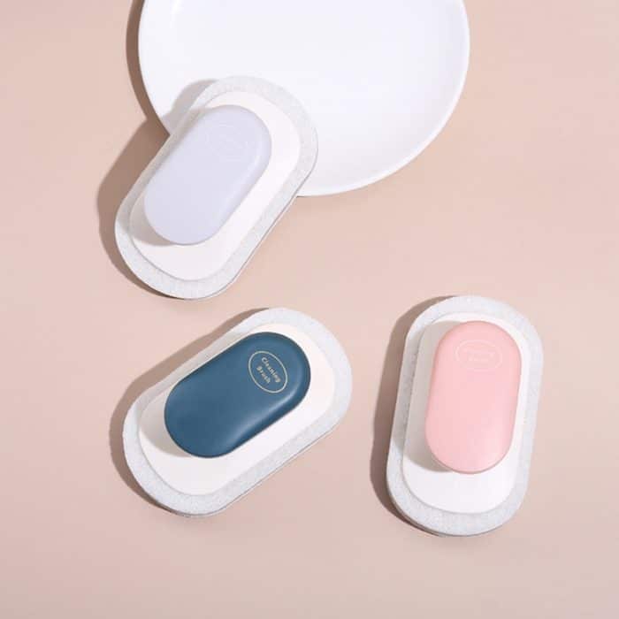 10 Stück Schwammbürste zum Reinigen der Arbeitsplatte, multifunktionale Küche, Badezimmer, Scheuerschwamm, Geschirrspülen, Topfbürste mit Griff – Bild 6