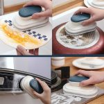 10 Stück Schwammbürste zum Reinigen der Arbeitsplatte, multifunktionale Küche, Badezimmer, Scheuerschwamm, Geschirrspülen, Topfbürste mit Griff – Bild 7