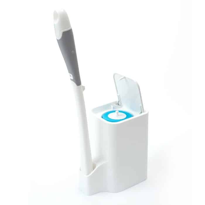 Einweg-Toilettenbürste, langer Griff, Reinigungsbürste mit Sockel, hängendes Toilettenbürstenset, Disposable Toilet Brush – Bild 1