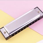 BEE 10-Loch Dual-Tone C Tone Brace Mundharmonika, Silver, Blue, Black, Red