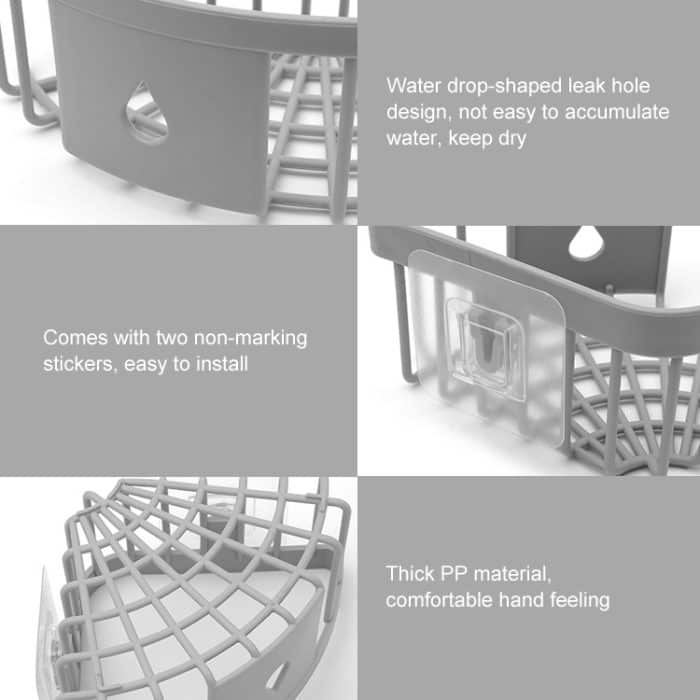 5 Stück Wandregale für Küche, Waschbecken, Toilette, Badezimmer, Waschtisch, dreieckiges Kunststoff-Aufbewahrungsregal – Bild 4