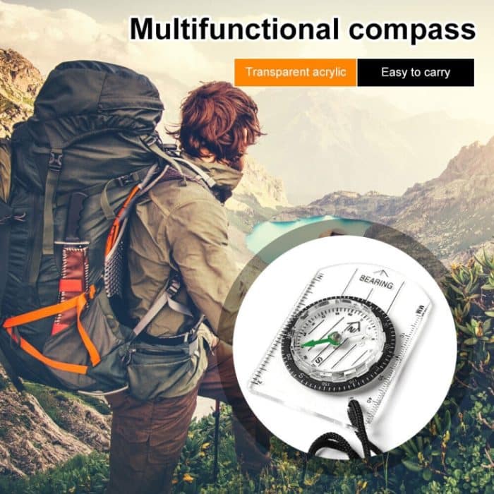 Professionelle Mini-Kompass-Kartenmaßstab Lineal Multifunktionsausrüstung Outdoor Wandern Camping Überleben – Bild 6