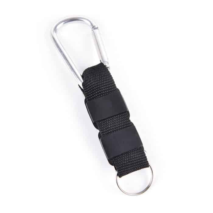 3 in 1 Camping Klettern Wandern Mini Carabiner mit Schlüsselbund Kompass Thermometer Kleiderbügel Schlüsselring Schwarz – Bild 3