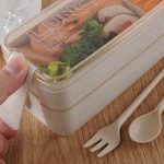 750 ml gesundes Material Weizenstroh 2-lagige Lunchbox Geschirr Lebensmittelaufbewahrung Bento-Behälter Mikrowellen-Lunchbox – Bild 6
