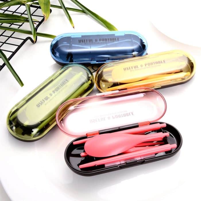 2 PCS Mini Outdoor Tragbare Reise Sets Candy Farbe Klapp Abendessen Set Student Kinder Küche Werkzeug – Bild 2