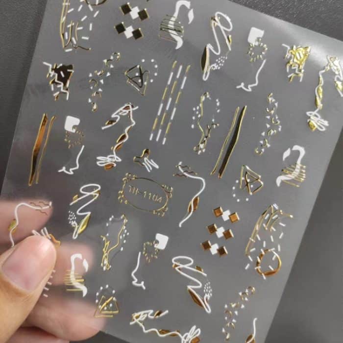 10 Stück gefrostete, transparente, selbstklebende, bronzierende, verschmierte Nagelkunstaufkleber, TH-759, TH-760, TH-1031, TH-1059, TH-1094, TH-1095, TH-1097, TH-1098, TH-1099, TH-1100, TH-1102, TH-1103, TH-1104, TH-1106, TH-1107, TH-1108, TH-1109... – Bild 2