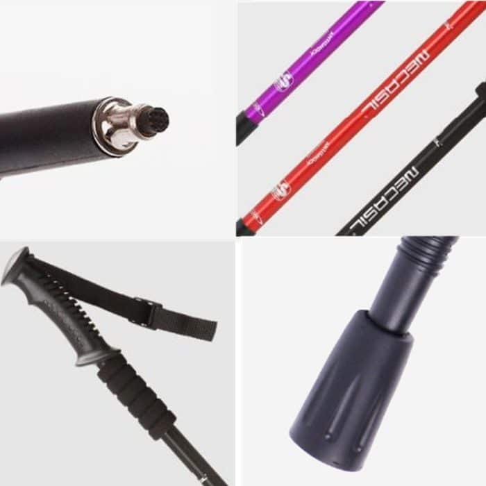 NECASIL Dreiteiliger Trekking-Trekkingstock mit geradem Griff aus Aluminiumlegierung, Three-section (Black), Three-section (Red), Three-section (Blue), Three-section (Silver), Three-section (Purple), Three-section (Gold) – Bild 4