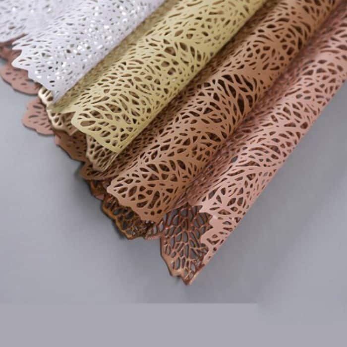 2 Stück Blatt-PVC-hitzebeständiges Tischset für Getränke, Glasuntersetzer, Größe: 37 x 47 cm – Bild 6