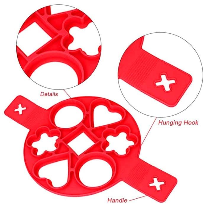 Anpro Antihaft-Kochwerkzeug, Eierring-Hersteller, Eier-Silikonform, Pfannkuchen-Käse-Ei-Kocher, Pfanne, Flip-Küche, Backzubehör, Multiple shapes – Bild 3