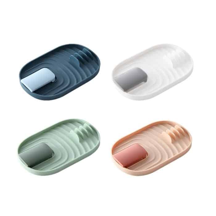 Küchenspatel, Topfdeckelregal, Küchenutensilien-Kunststoff-Aufbewahrungsregal, zufällige Farblieferung – Bild 2