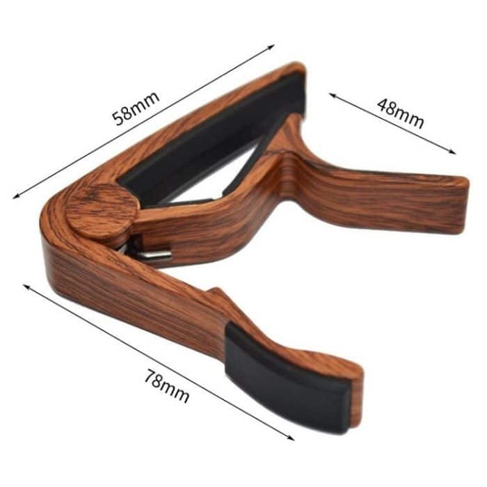2-in-1-Kapodaster für Volksmusikgitarre aus massivem Holz + Plektrum-Set, Folk Music Guitar Capo – Bild 5