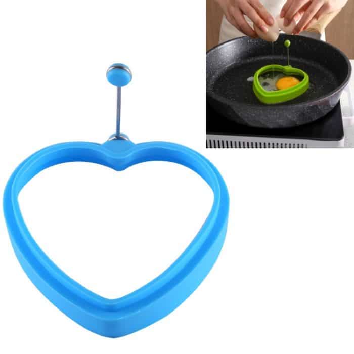 10 Stück herzförmige Omelett-Pfannkuchenform aus lebensmittelechtem Silikon für pochierte Eier, Heart-shaped, Blue, Heart-shaped, Green, Heart-shaped, Orange, Heart-shaped, Red – Bild 1
