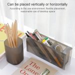 2 Stück Multifunktions-Stifthalter mit 4 Gittern für den Schreibtisch, Büro, Schule, Aufbewahrungskoffer, durchsichtige Kunststoffbox, Schreibtisch-Stift-Organizer – Bild 5