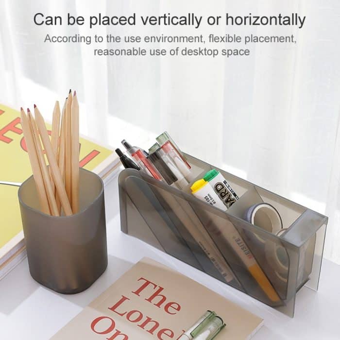 2 Stück Multifunktions-Stifthalter mit 4 Gittern für den Schreibtisch, Büro, Schule, Aufbewahrungskoffer, durchsichtige Kunststoffbox, Schreibtisch-Stift-Organizer – Bild 5