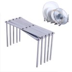 Ausziehbares Lagerregal für die Küche, faltbar, multifunktionales Dampfregal, Edelstahl-Küchenutensilienregal