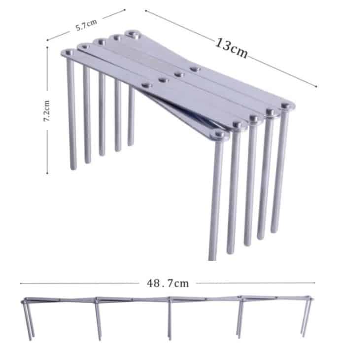 Ausziehbares Lagerregal für die Küche, faltbar, multifunktionales Dampfregal, Edelstahl-Küchenutensilienregal – Bild 7
